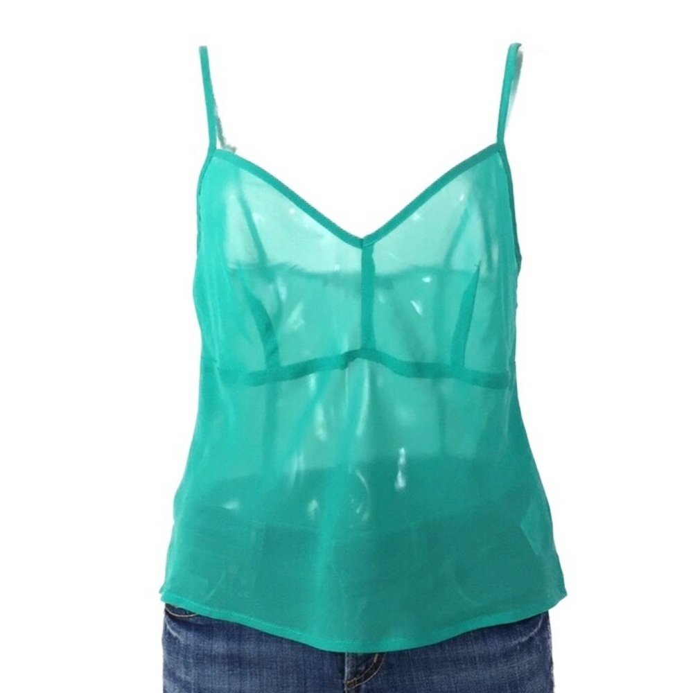 Nanette Lepore Green Semi-Sheer Camisole Tank Top